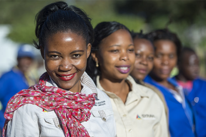 employees smiling